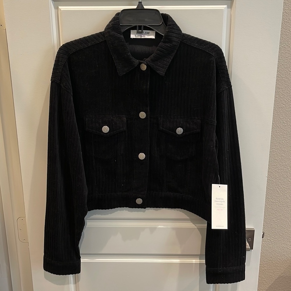 Black corduroy crop jacket
